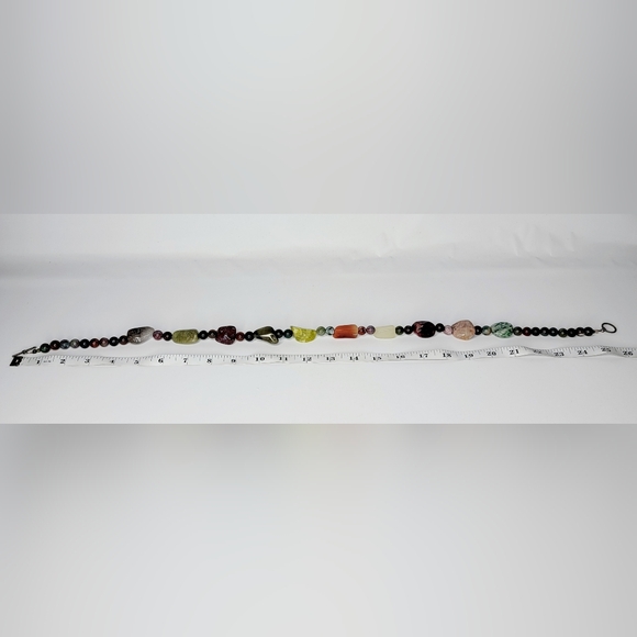 Multicolor Chunky Glass Stone 25" Beaded Toggle Fastener Necklace - Picture 7 of 8